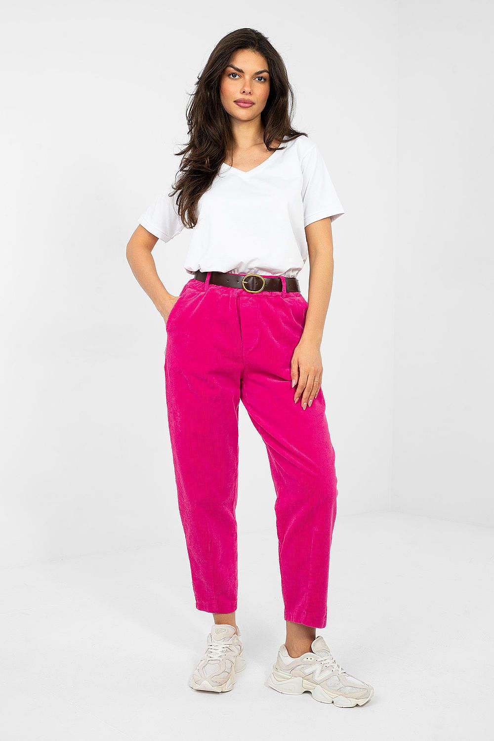  Pantaloni din catifea model 224059 Italy Moda 