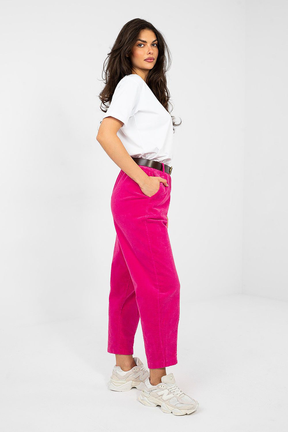  Pantaloni din catifea model 224059 Italy Moda 