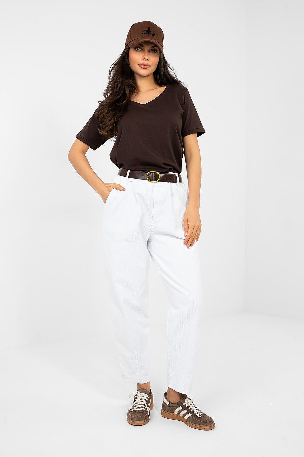  Pantaloni din catifea model 224060 Italy Moda 