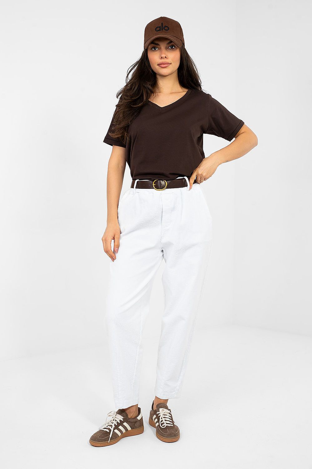 Pantaloni din catifea model 224060 Italy Moda 