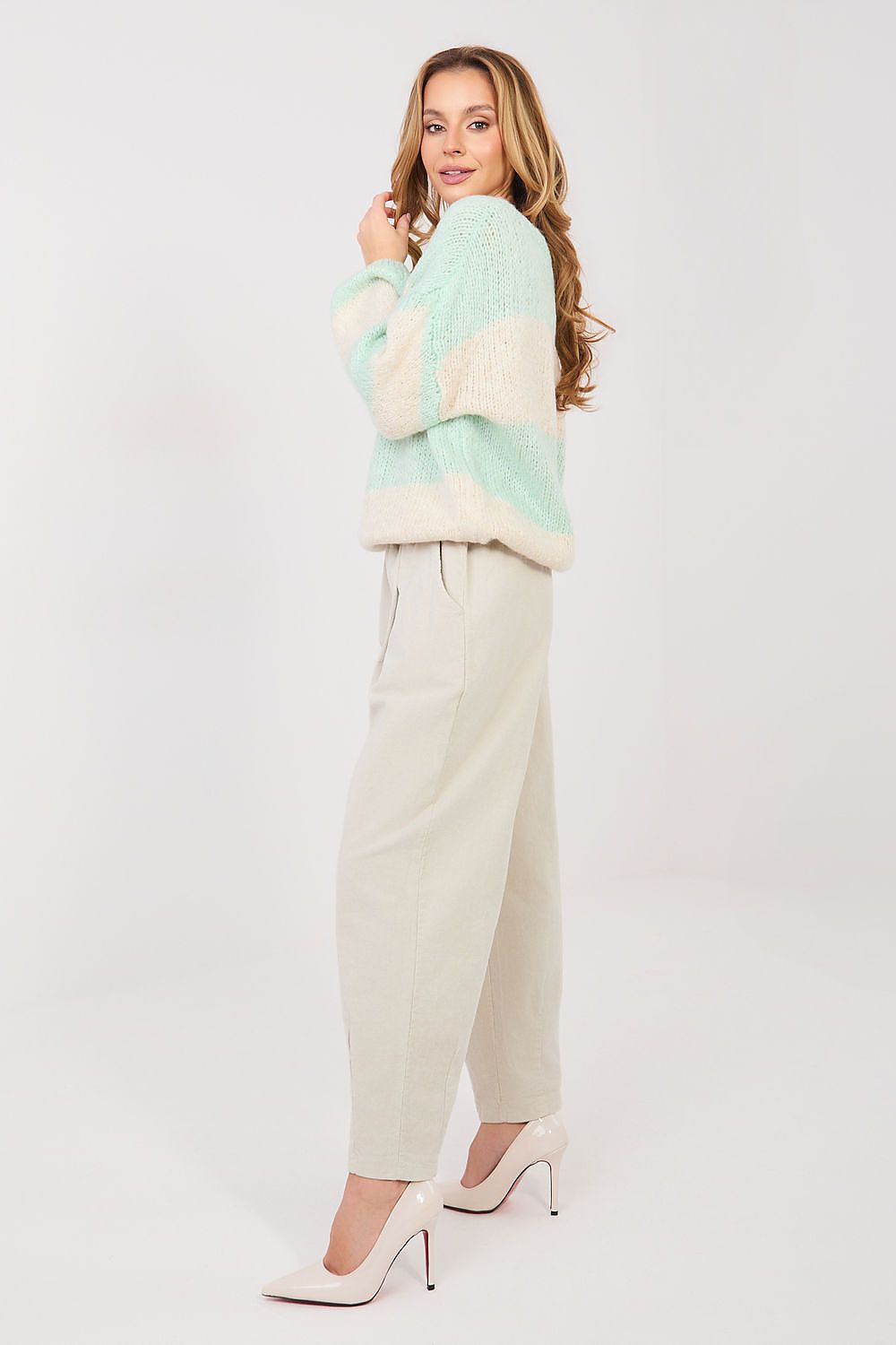  Pantaloni din catifea model 224386 Italy Moda 