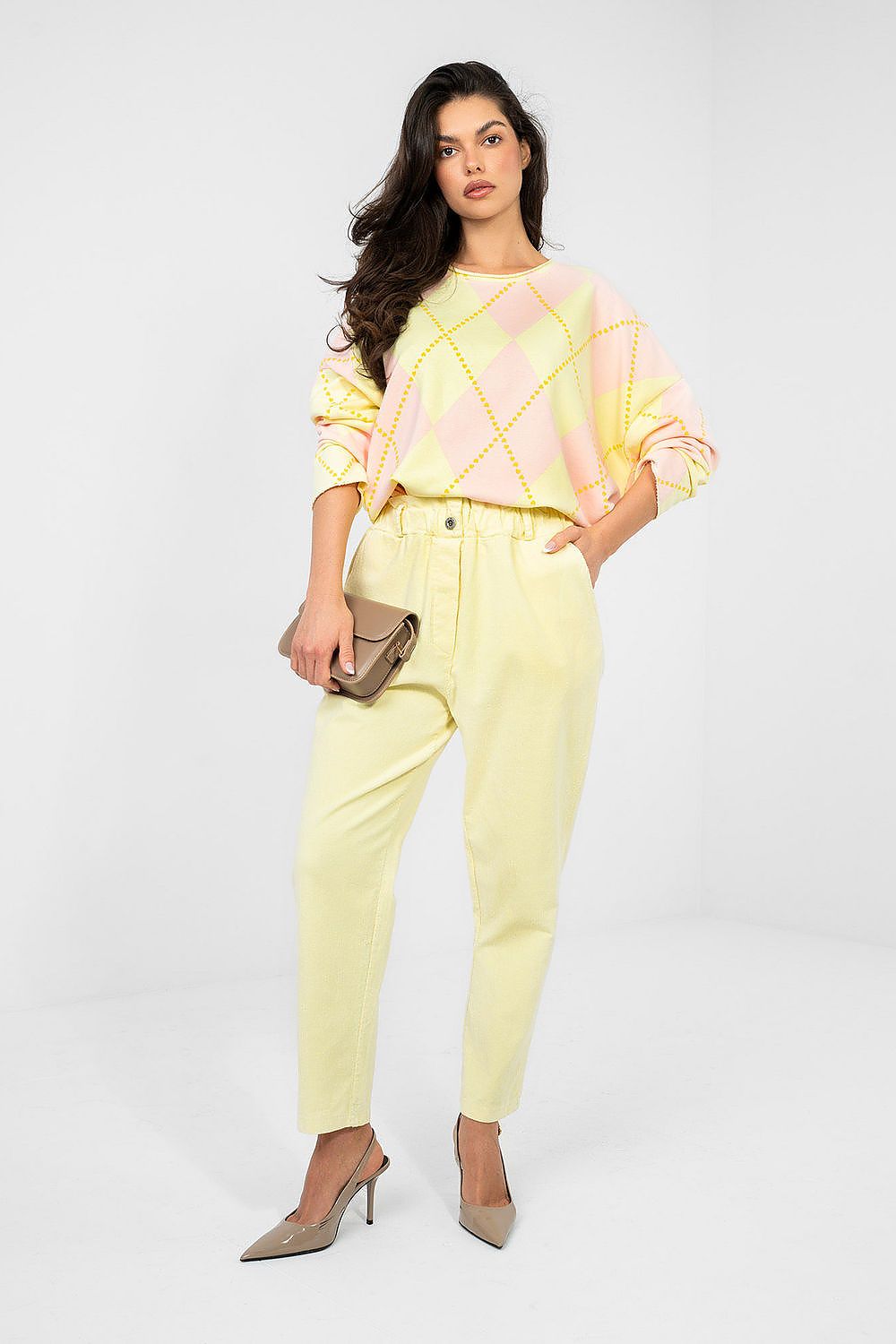  Pantaloni din catifea model 224840 Italy Moda 