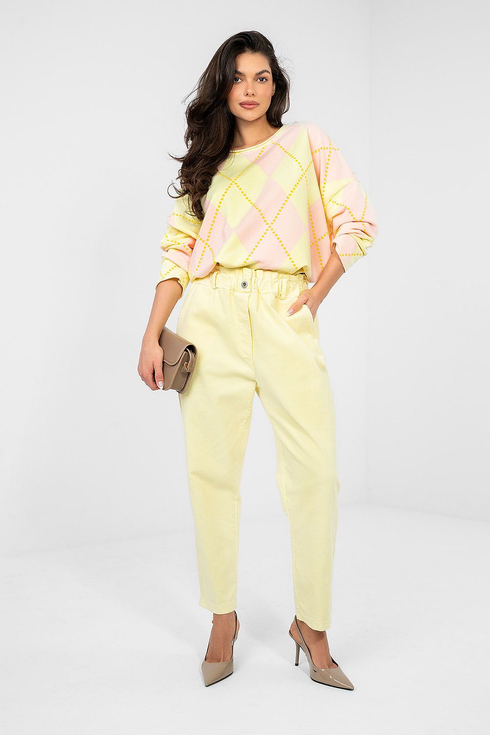  Pantaloni din catifea model 224840 Italy Moda 