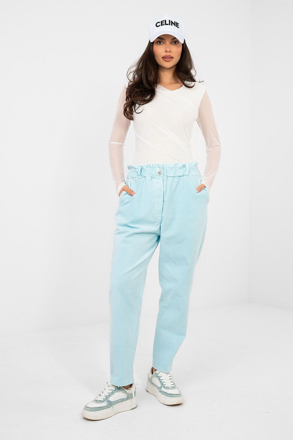  Pantaloni din catifea model 224842 Italy Moda 