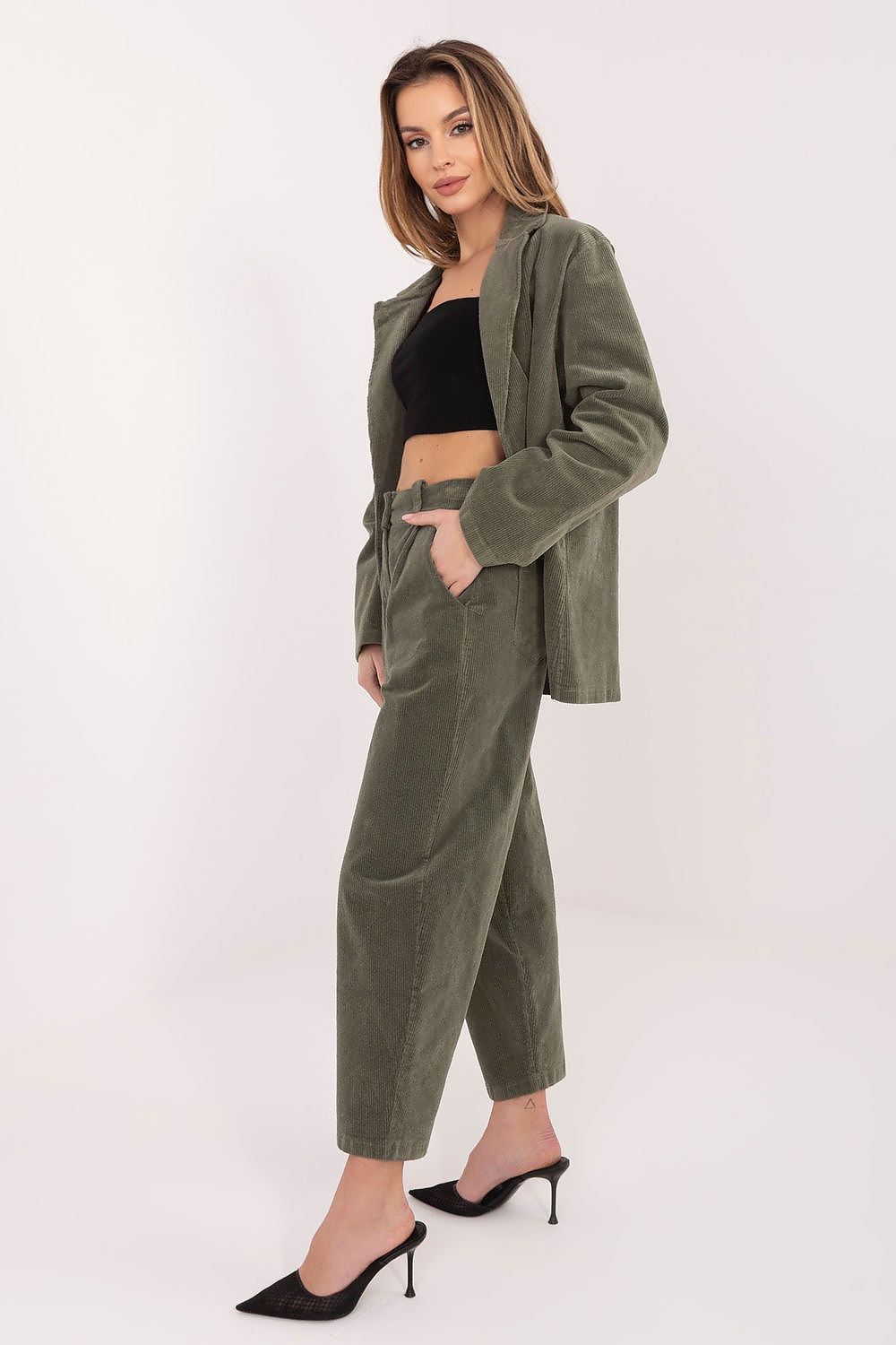  Pantaloni din catifea model 224998 Rue Paris 