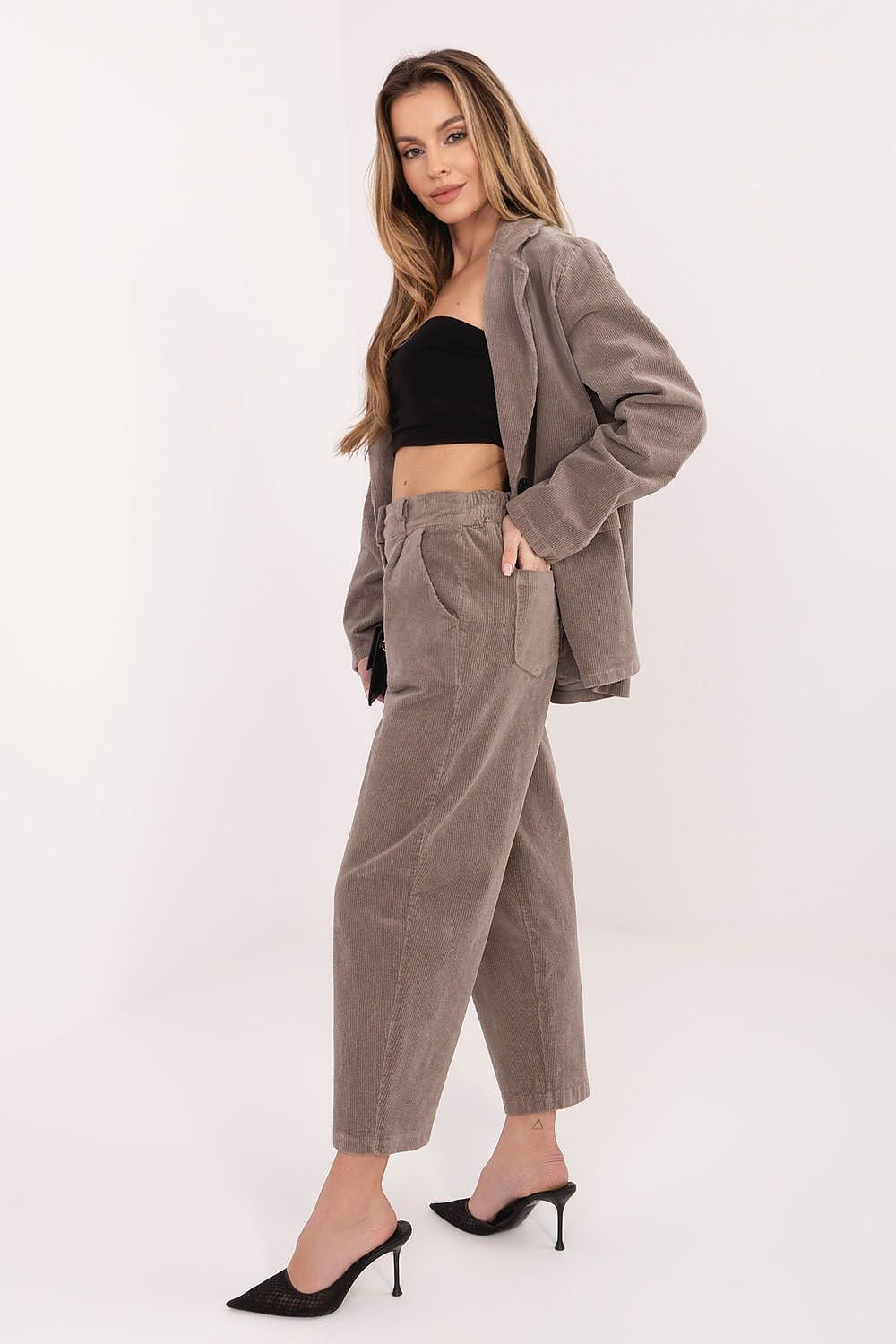  Pantaloni din catifea model 225000 Rue Paris 