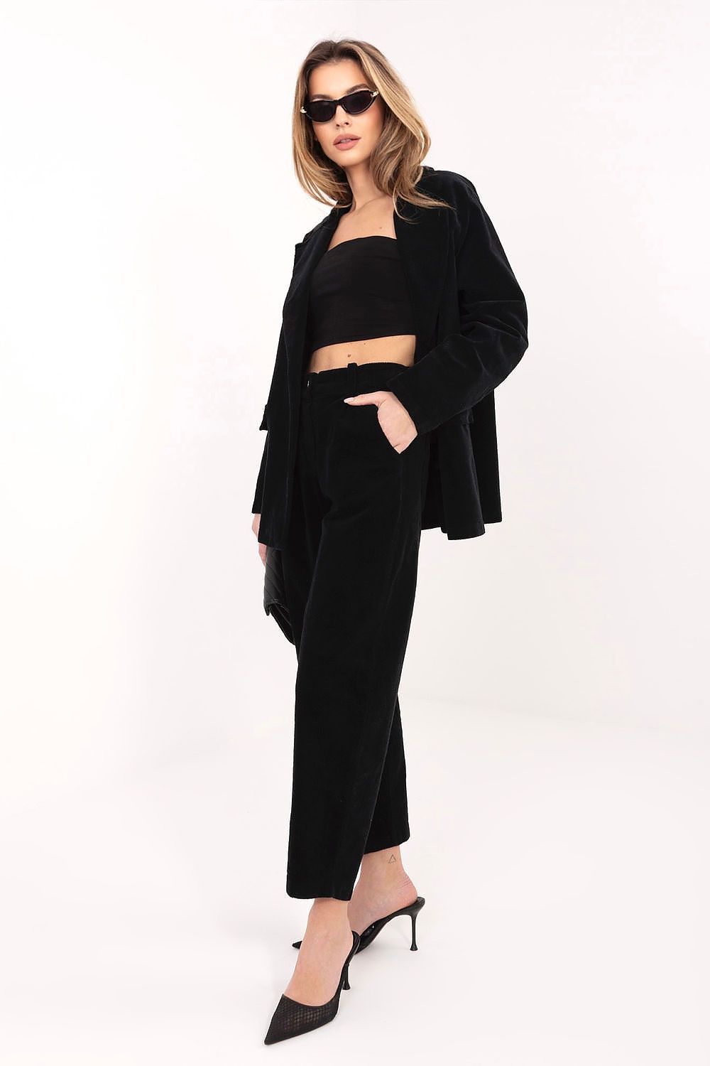  Pantaloni din catifea model 225001 Rue Paris 