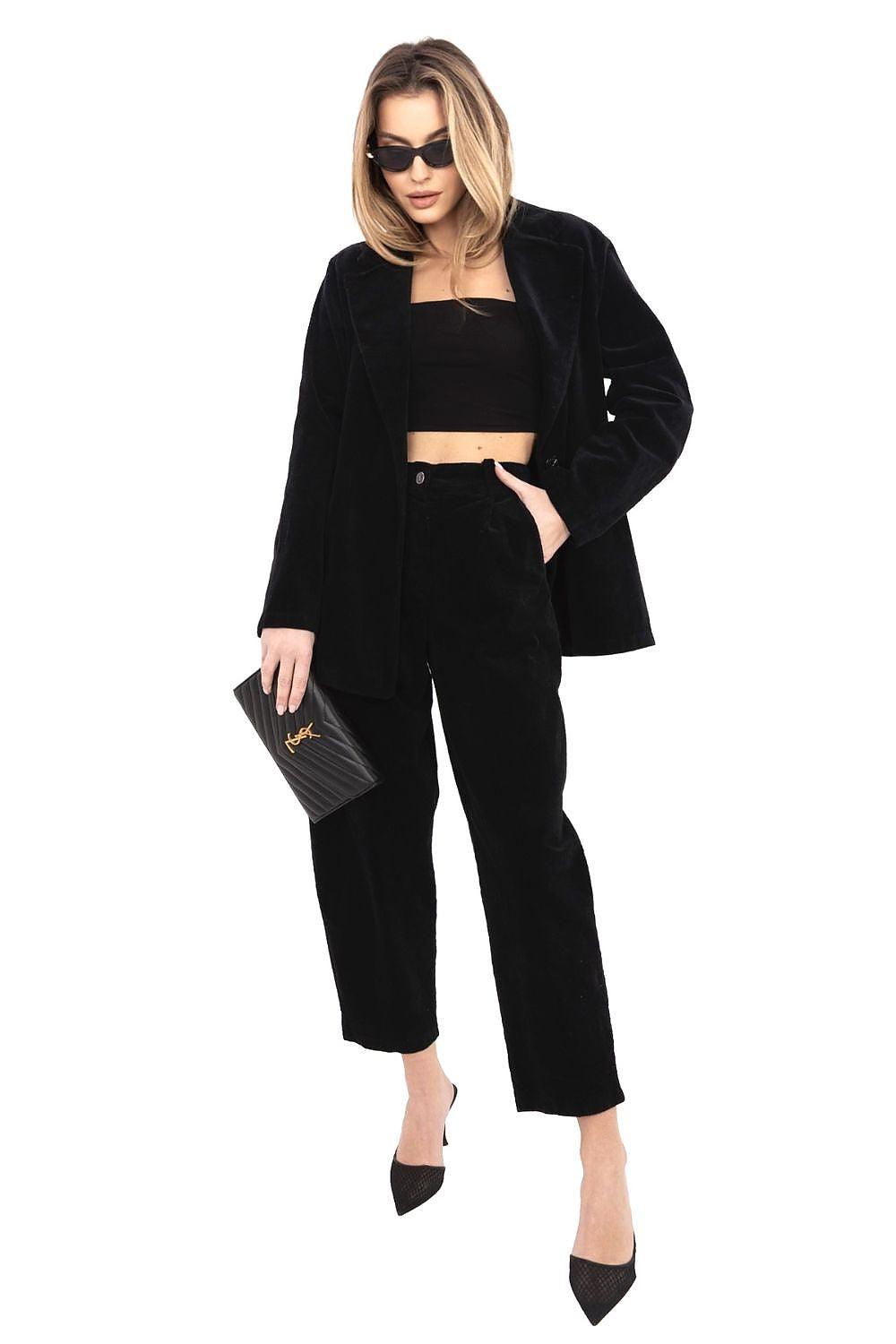  Pantaloni din catifea model 225001 Rue Paris 