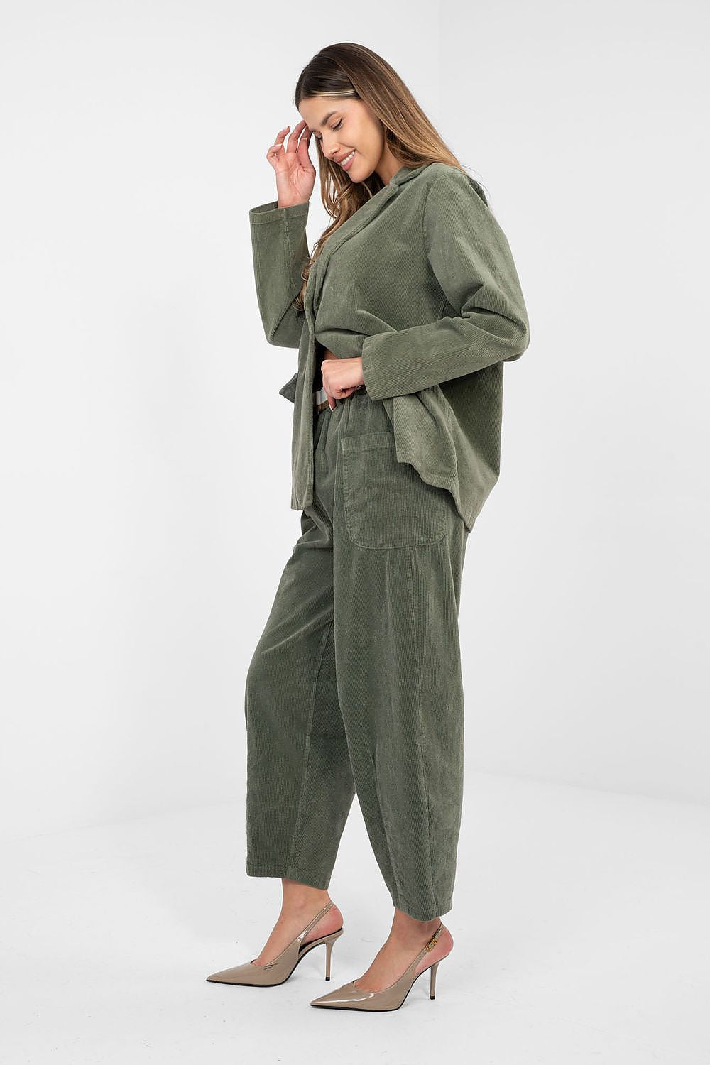  Pantaloni din catifea model 225094 Rue Paris 