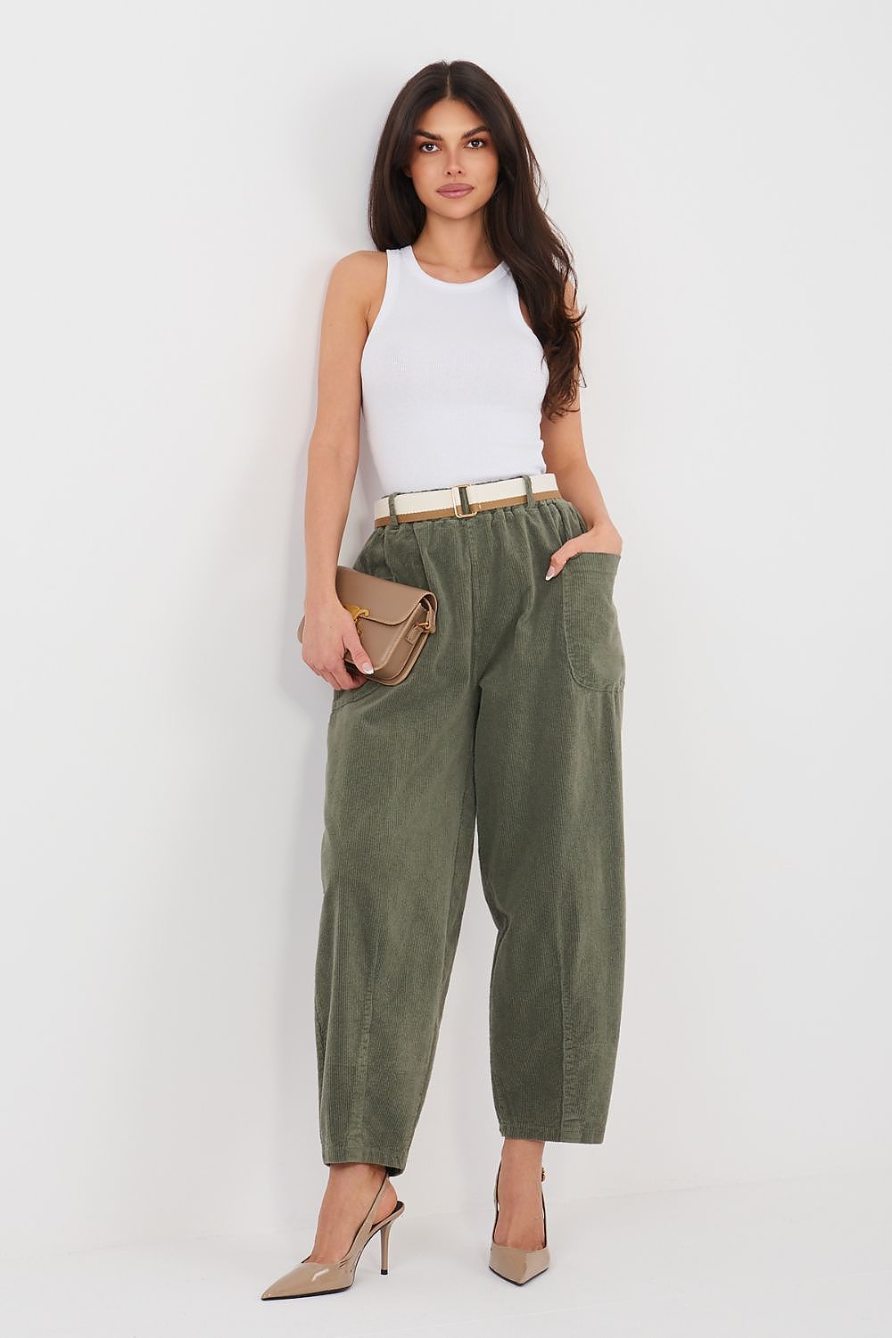  Pantaloni din catifea model 225094 Rue Paris 