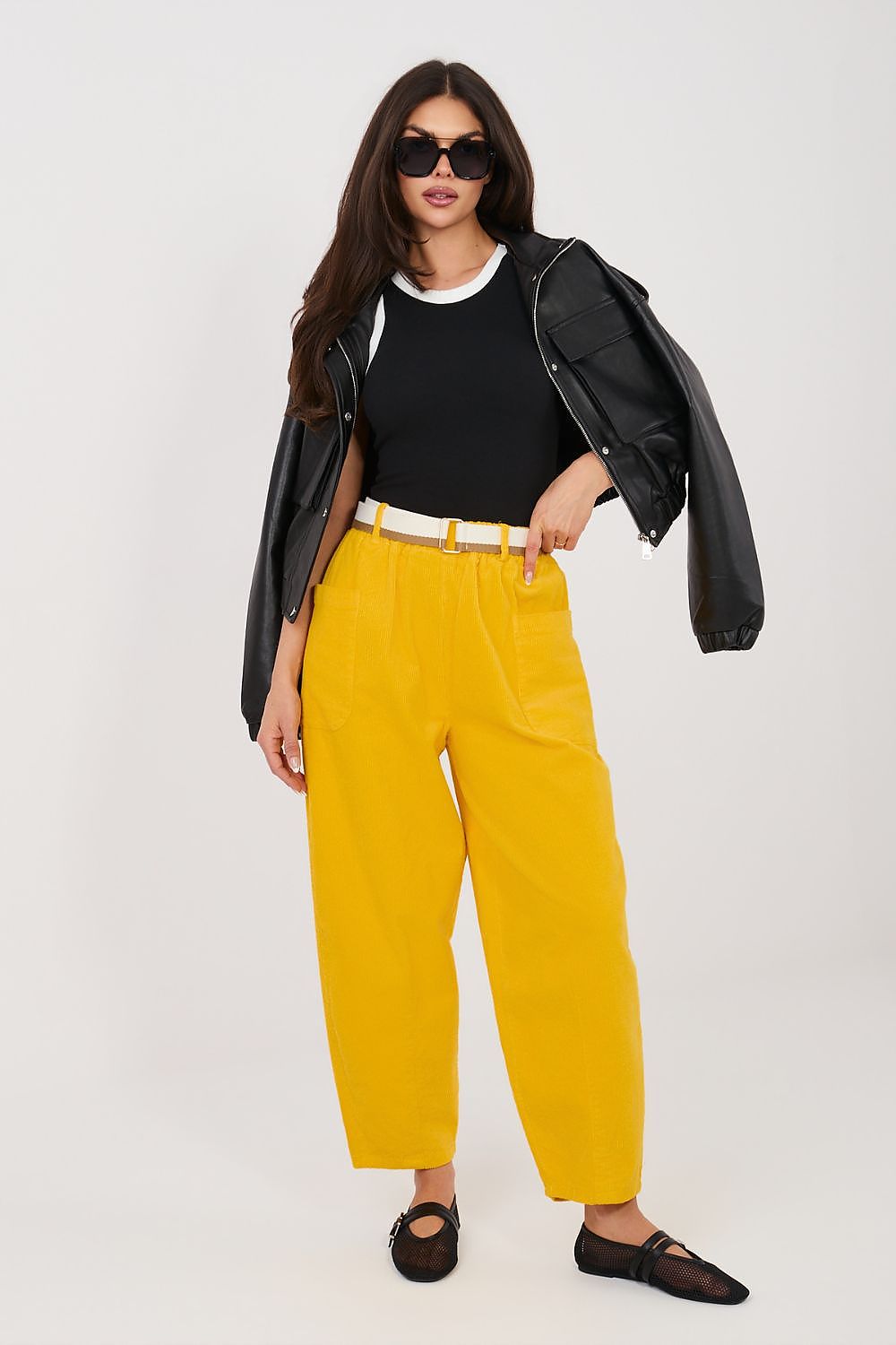  Pantaloni din catifea model 225096 Rue Paris 