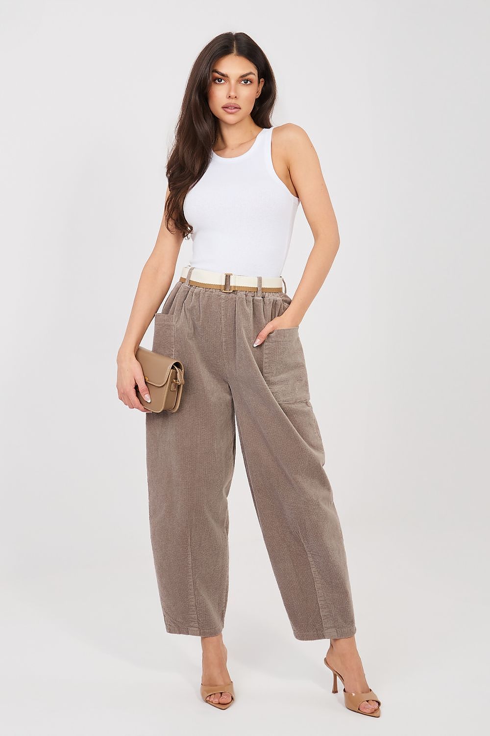  Pantaloni din catifea model 225097 Rue Paris 