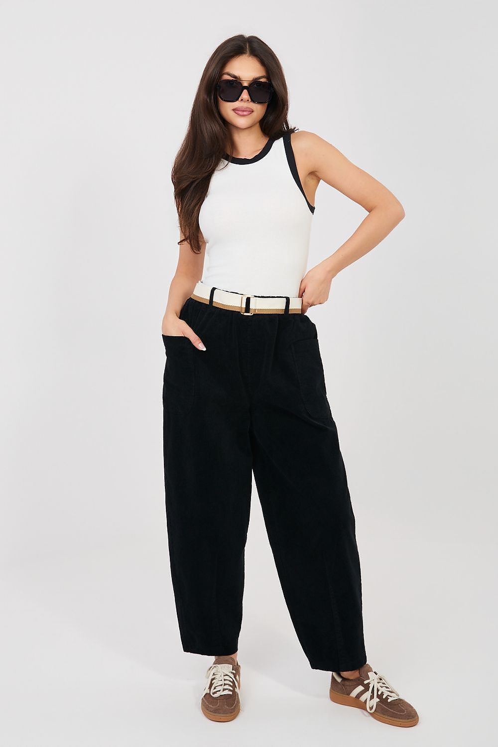  Pantaloni din catifea model 225098 Rue Paris 