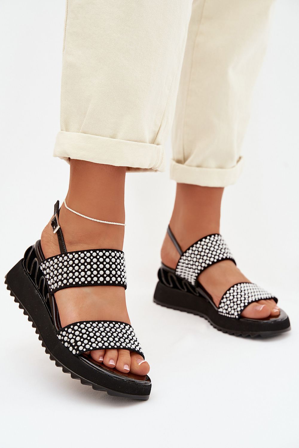  Sandale cu talpă tip pană model 225203 Step in style 