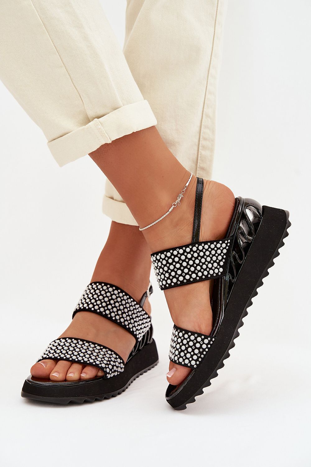  Sandale cu talpă tip pană model 225203 Step in style 
