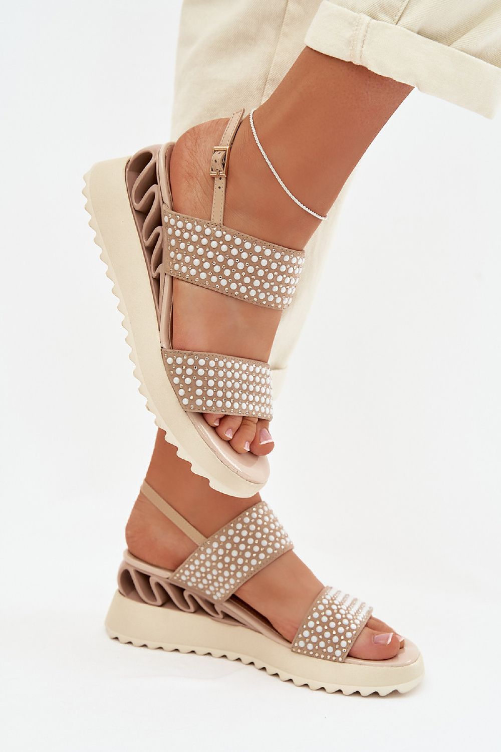  Sandale cu talpă tip pană model 225204 Step in style 