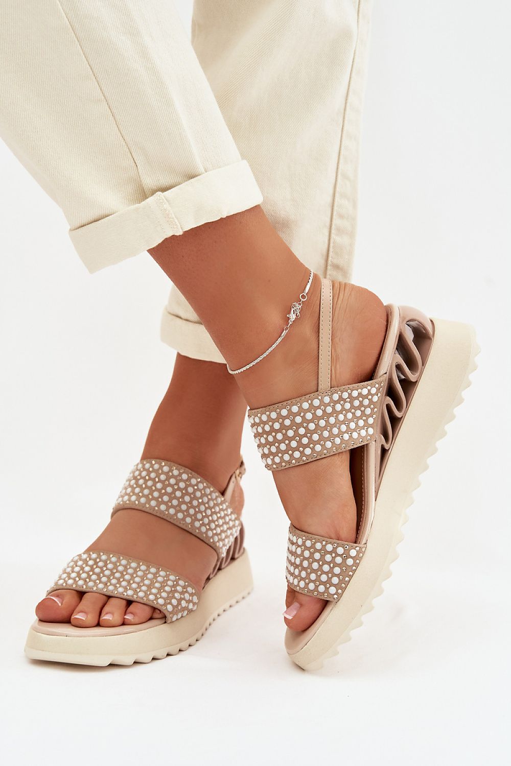  Sandale cu talpă tip pană model 225204 Step in style 