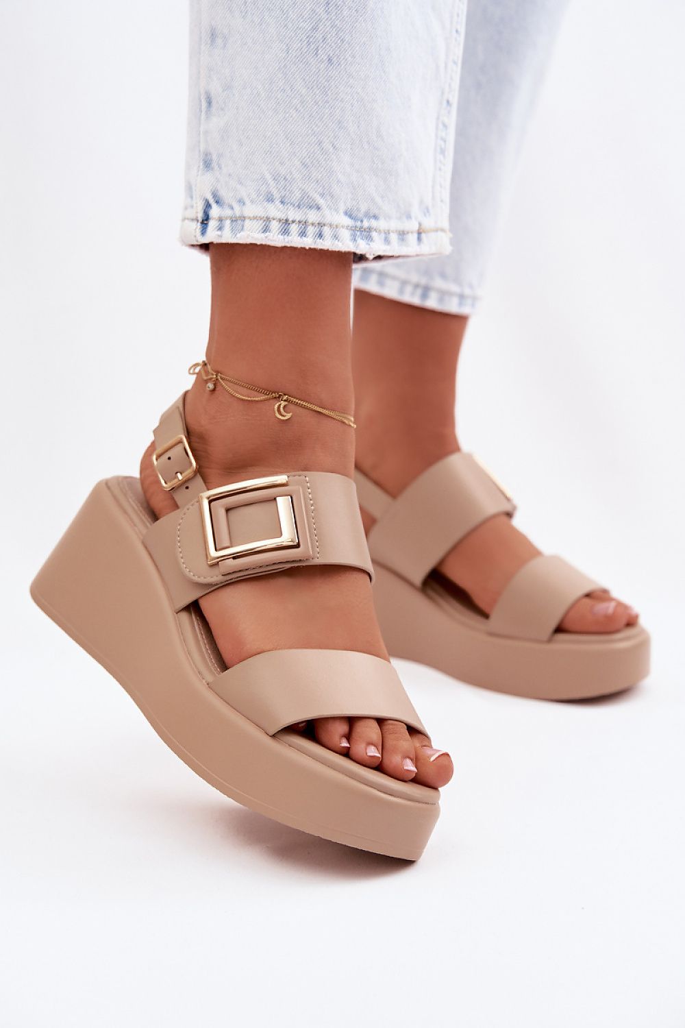  Sandale cu talpă tip pană model 225403 Step in style 