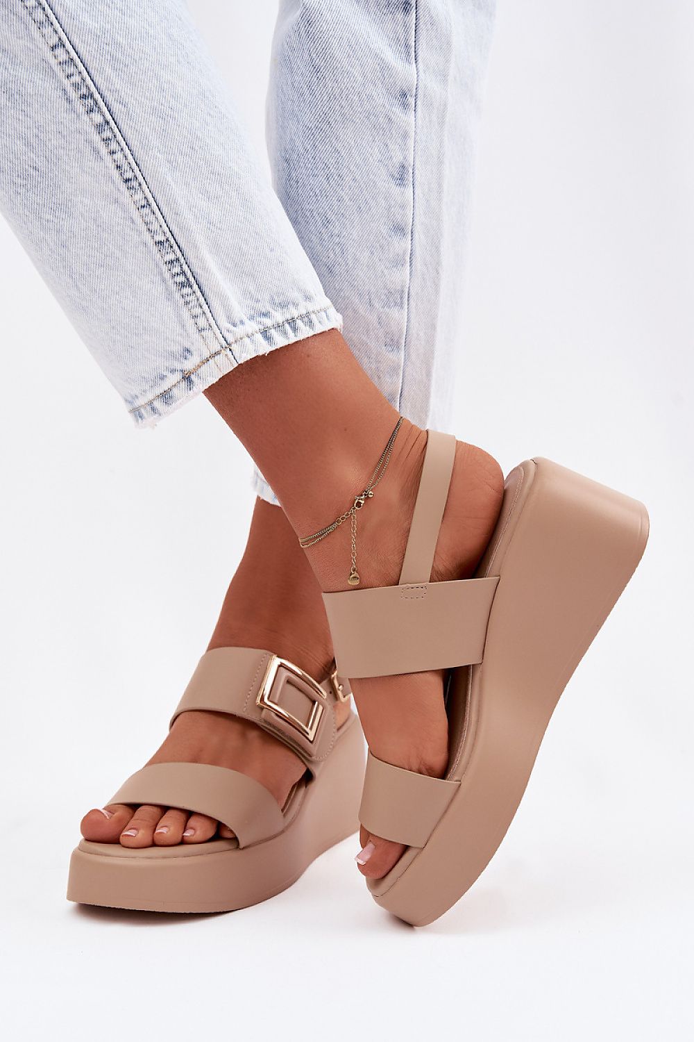  Sandale cu talpă tip pană model 225403 Step in style 