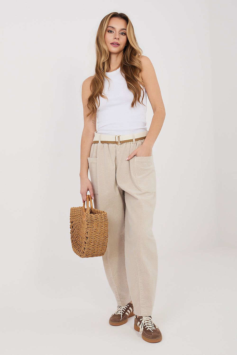  Pantaloni din catifea model 225426 Rue Paris 