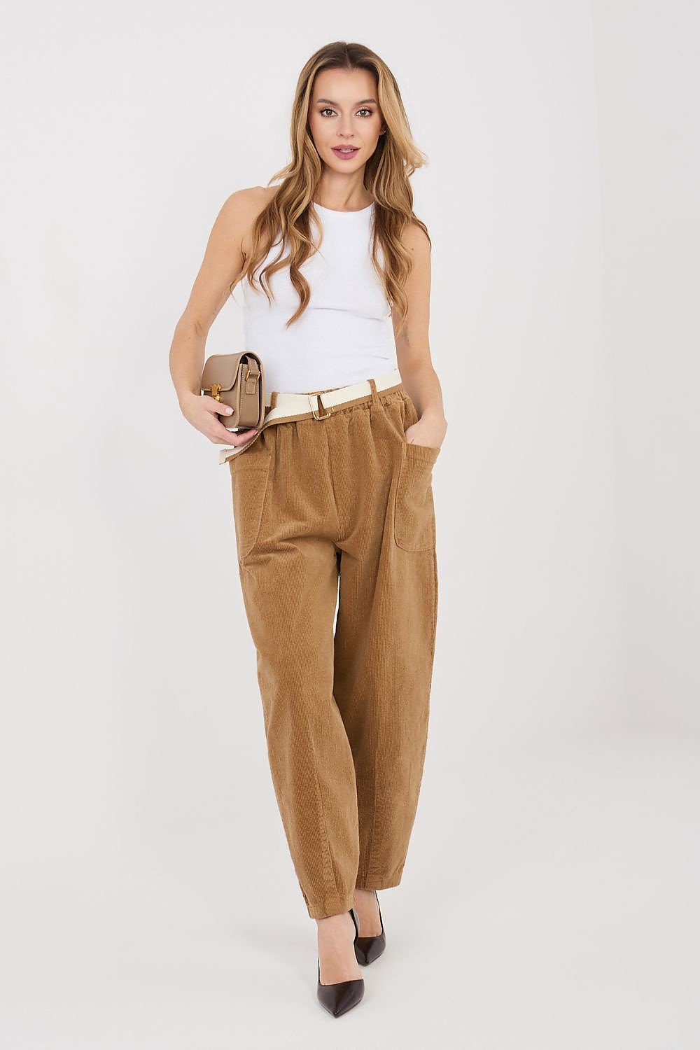  Pantaloni din catifea model 225424 Rue Paris 