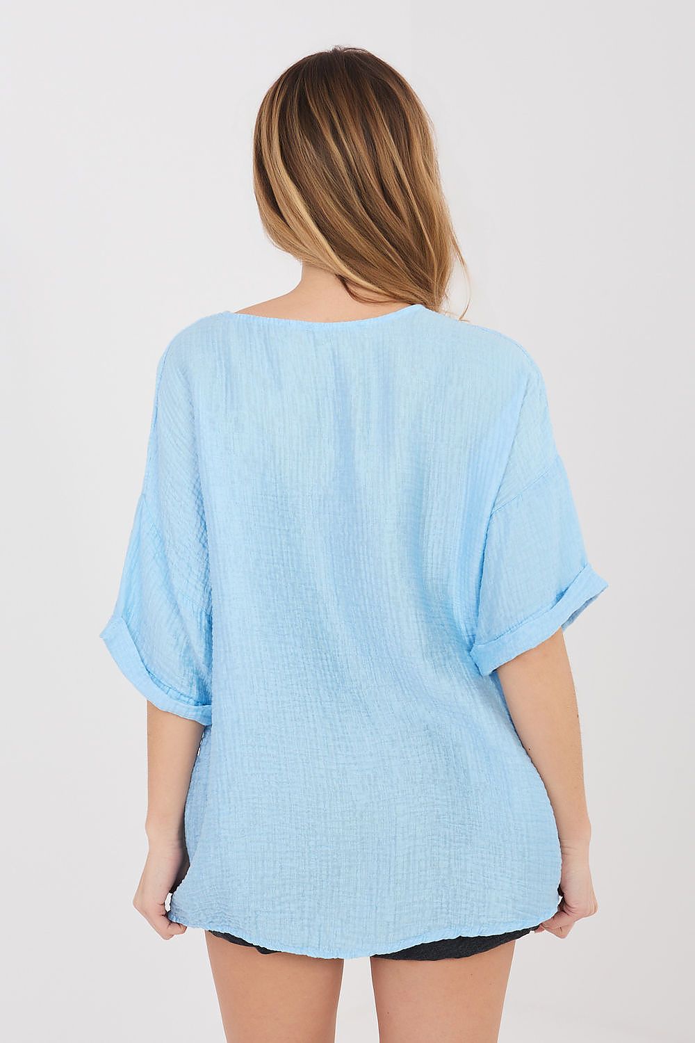  Cămaşă cu mânecă scurtă model 225509 Italy Moda 