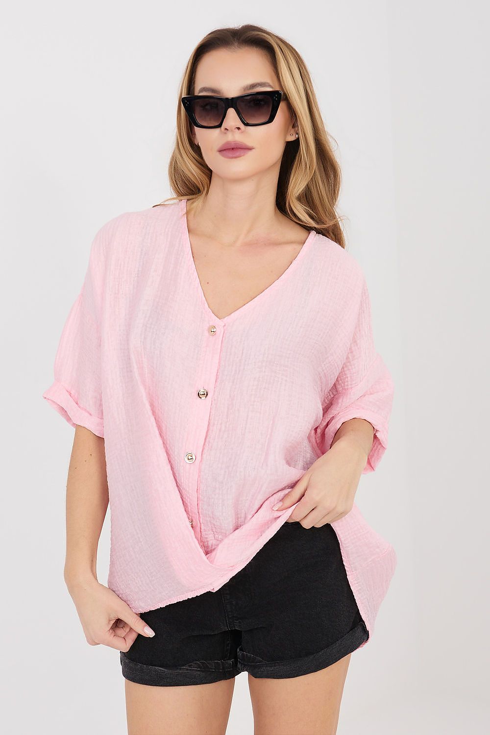  Cămaşă cu mânecă scurtă model 225510 Italy Moda 