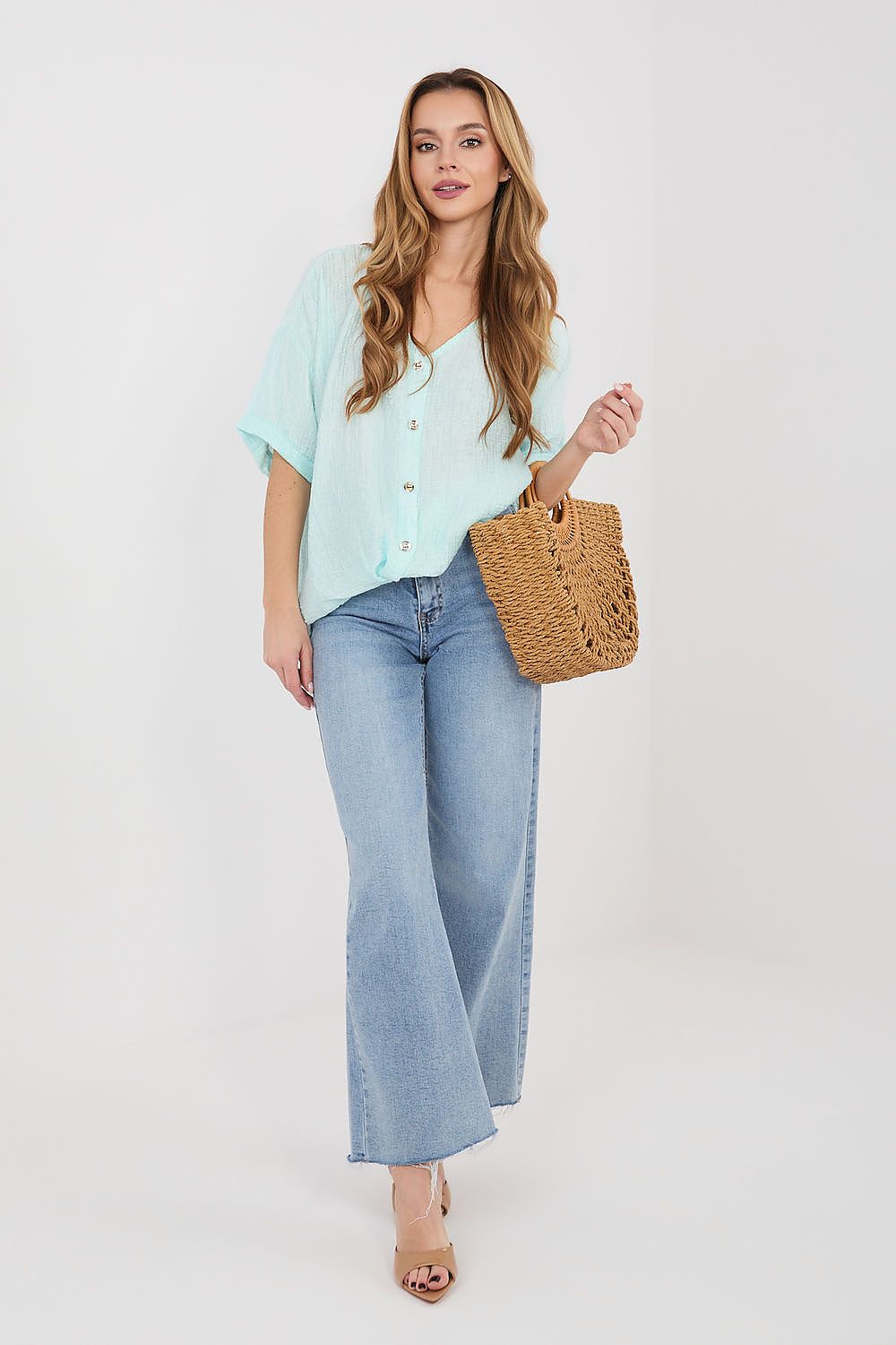  Cămaşă cu mânecă scurtă model 225511 Italy Moda 
