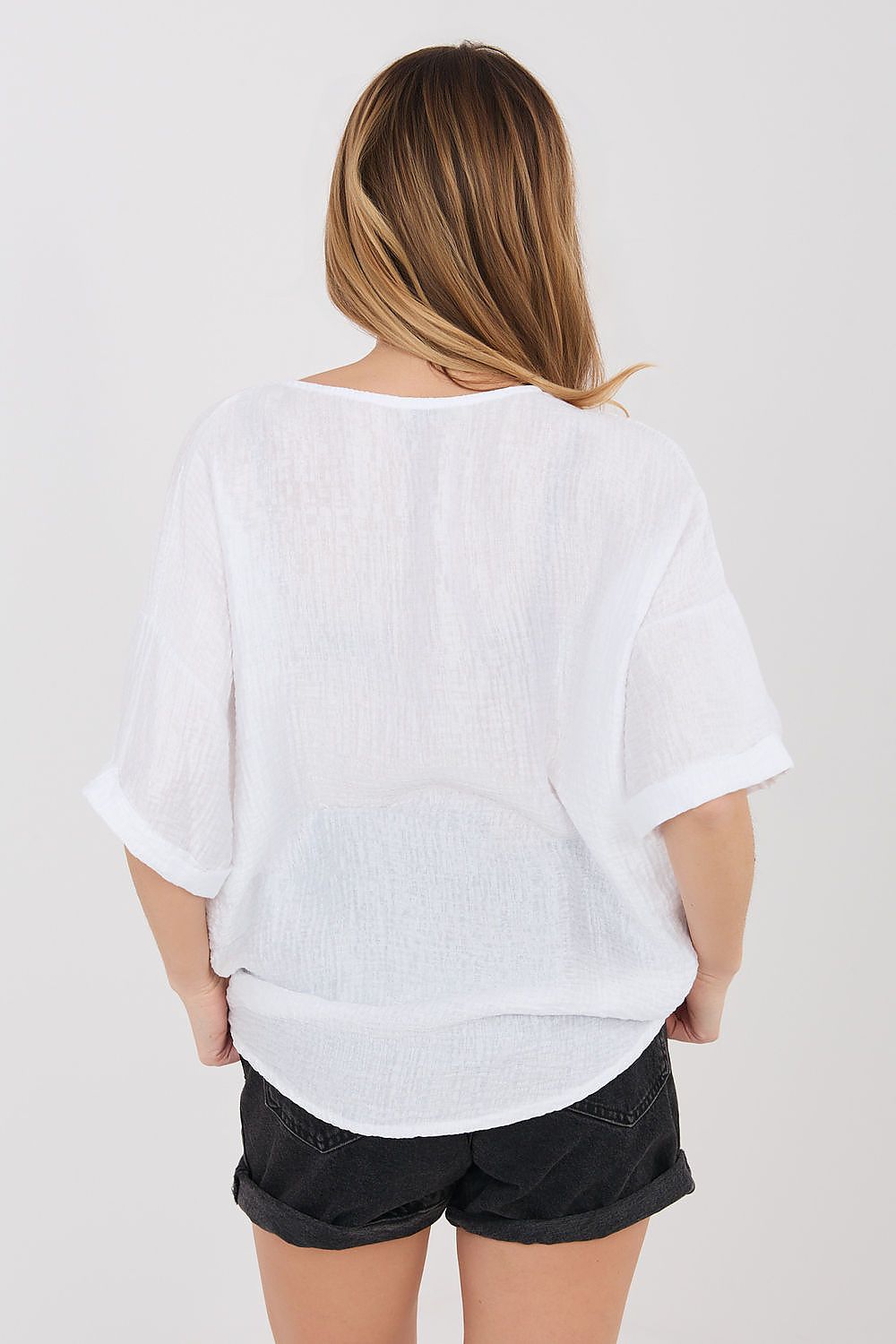  Cămaşă cu mânecă scurtă model 225512 Italy Moda 
