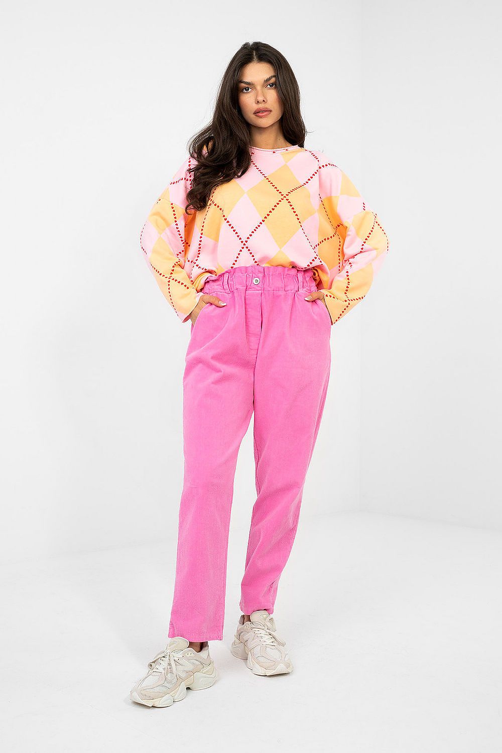  Pantaloni din catifea model 225522 Italy Moda 