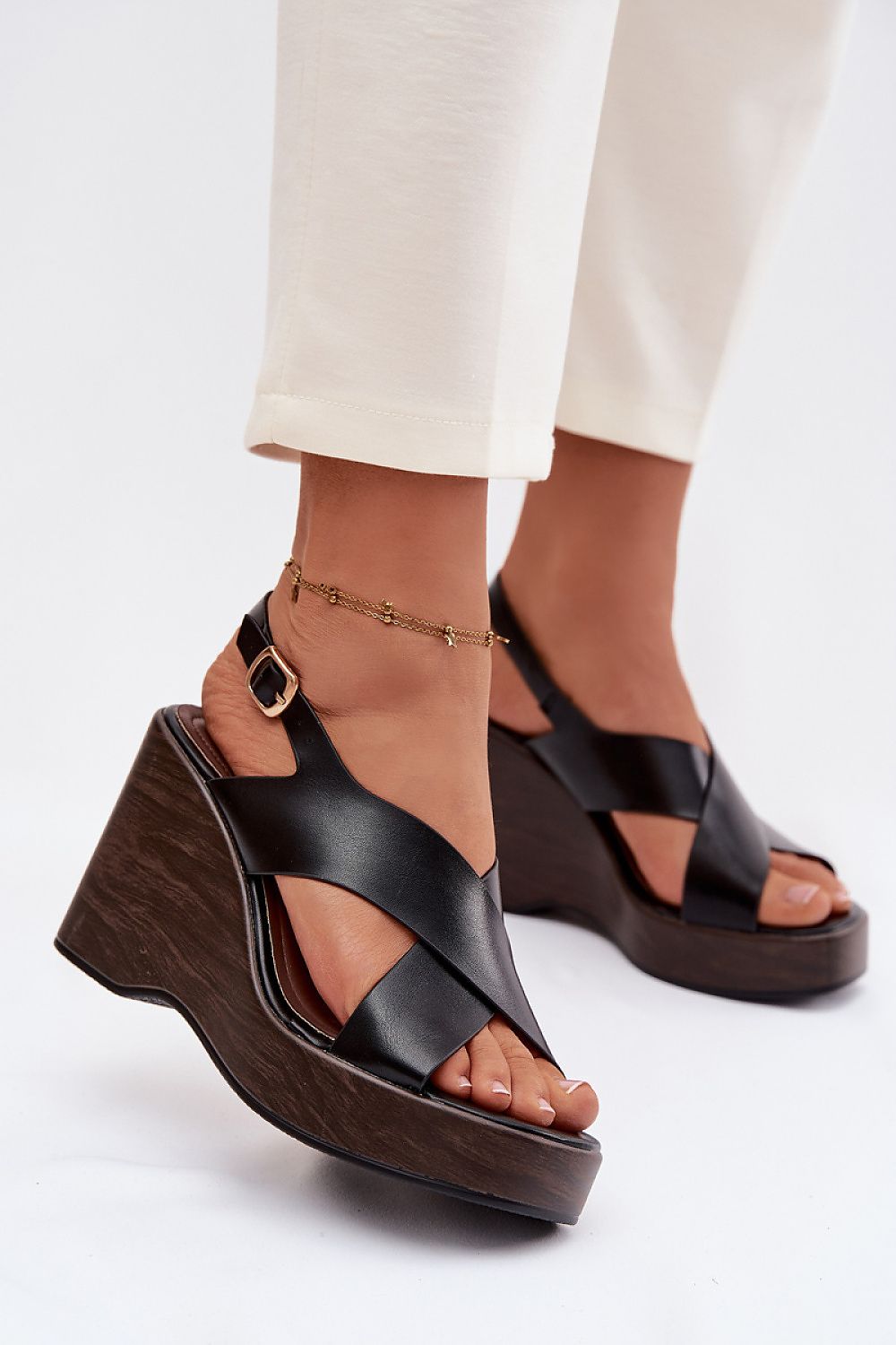  Sandale cu talpă tip pană model 226338 Step in style 