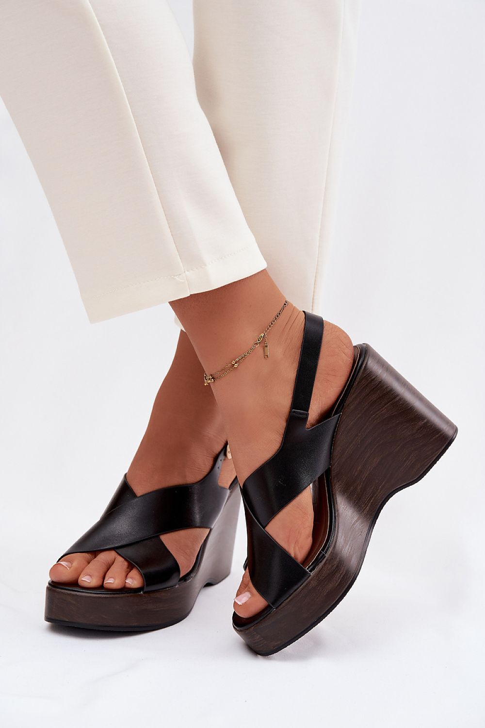  Sandale cu talpă tip pană model 226338 Step in style 