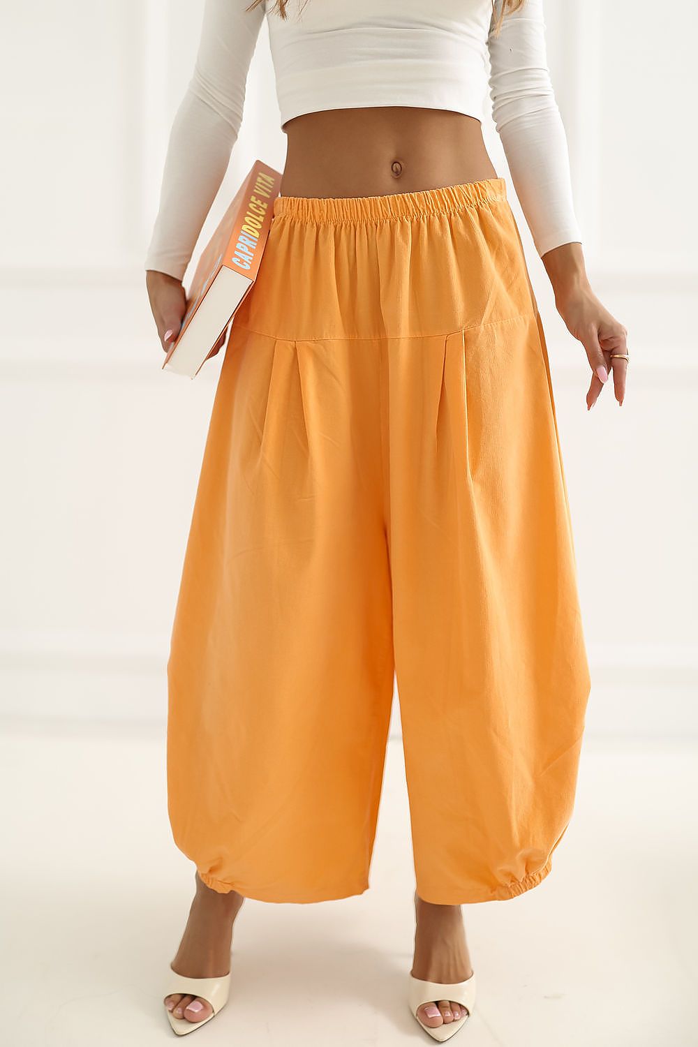  Pantaloni din catifea model 226454 Italy Moda 