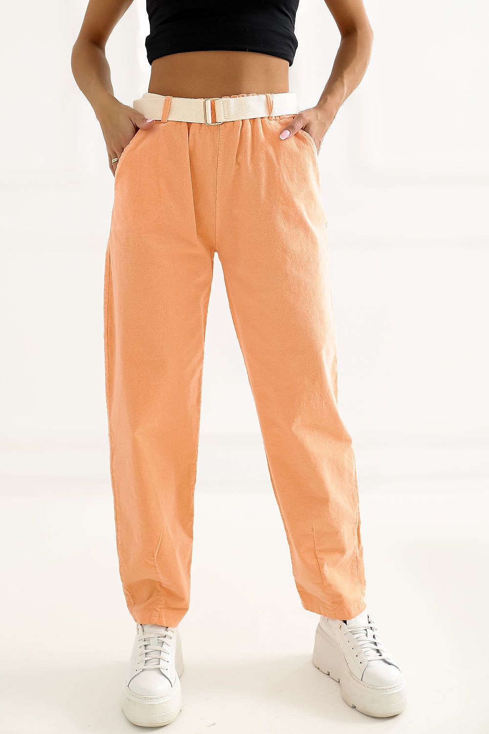  Pantaloni din catifea model 226458 Italy Moda 
