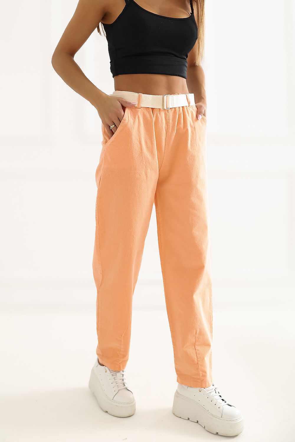  Pantaloni din catifea model 226458 Italy Moda 