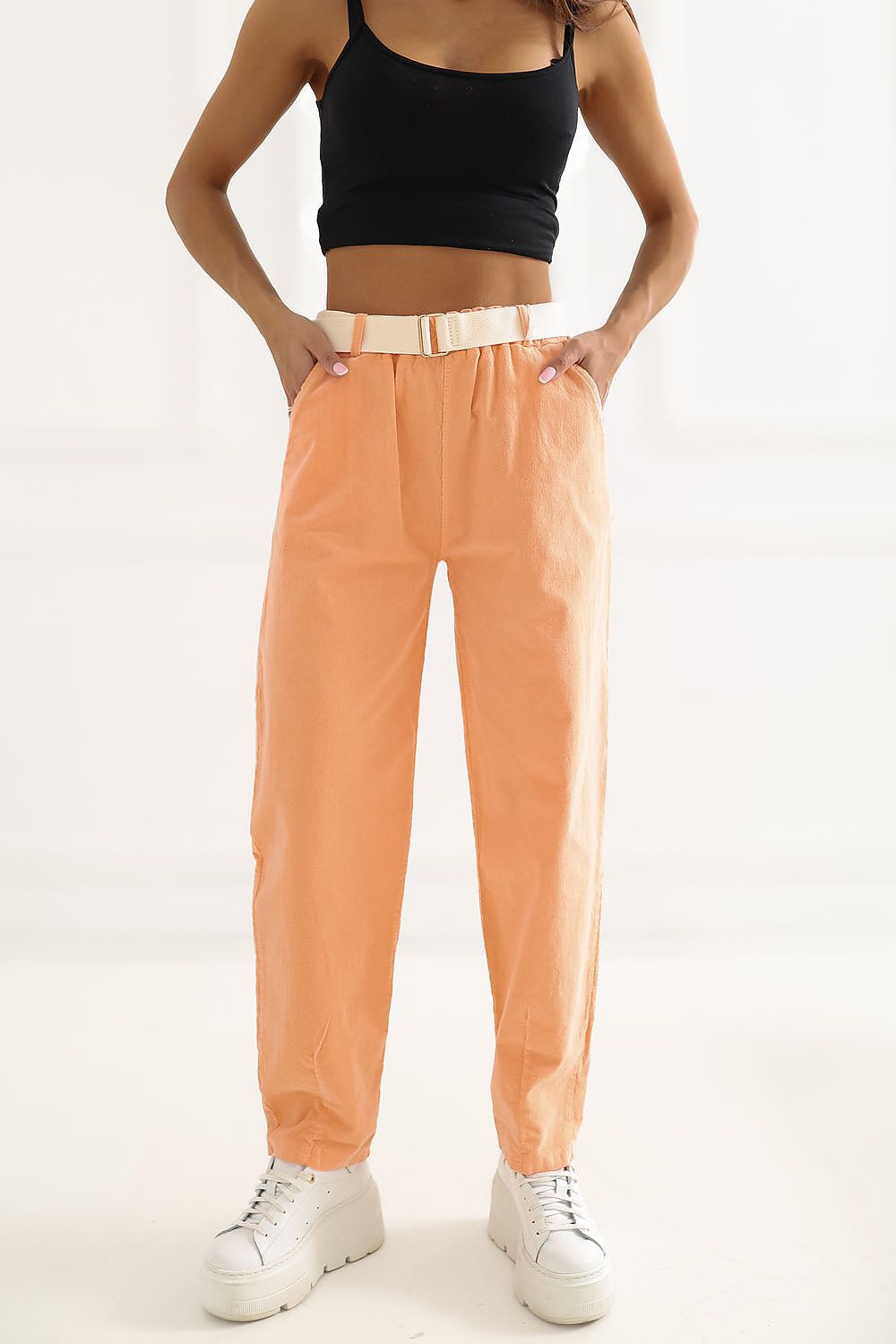  Pantaloni din catifea model 226458 Italy Moda 