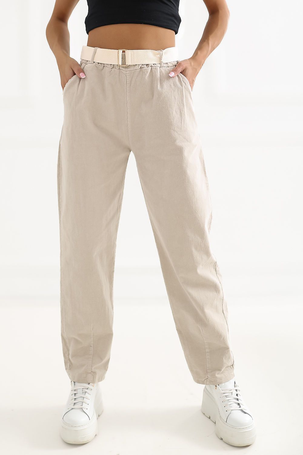 Pantaloni din catifea model 226459 Italy Moda 
