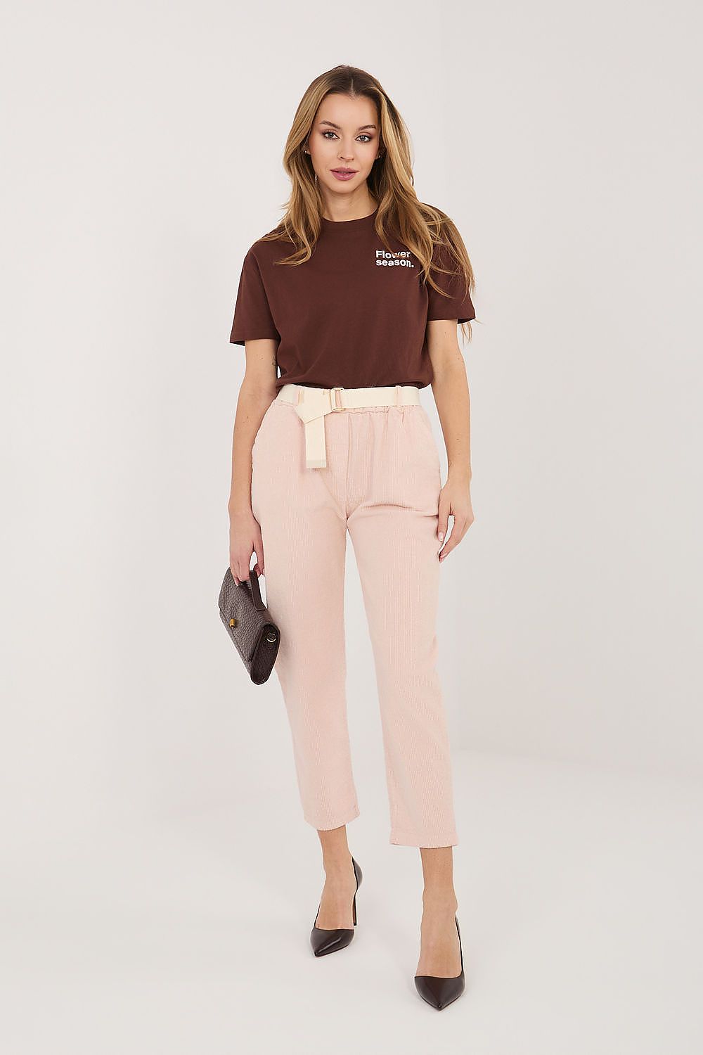  Pantaloni din catifea model 226479 Italy Moda 