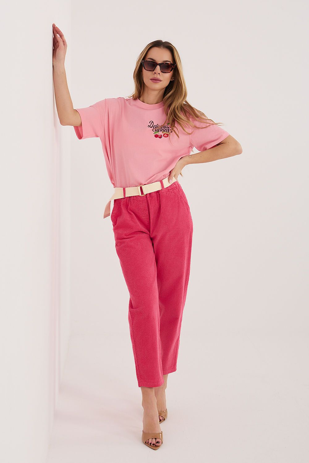  Pantaloni din catifea model 226483 Italy Moda 