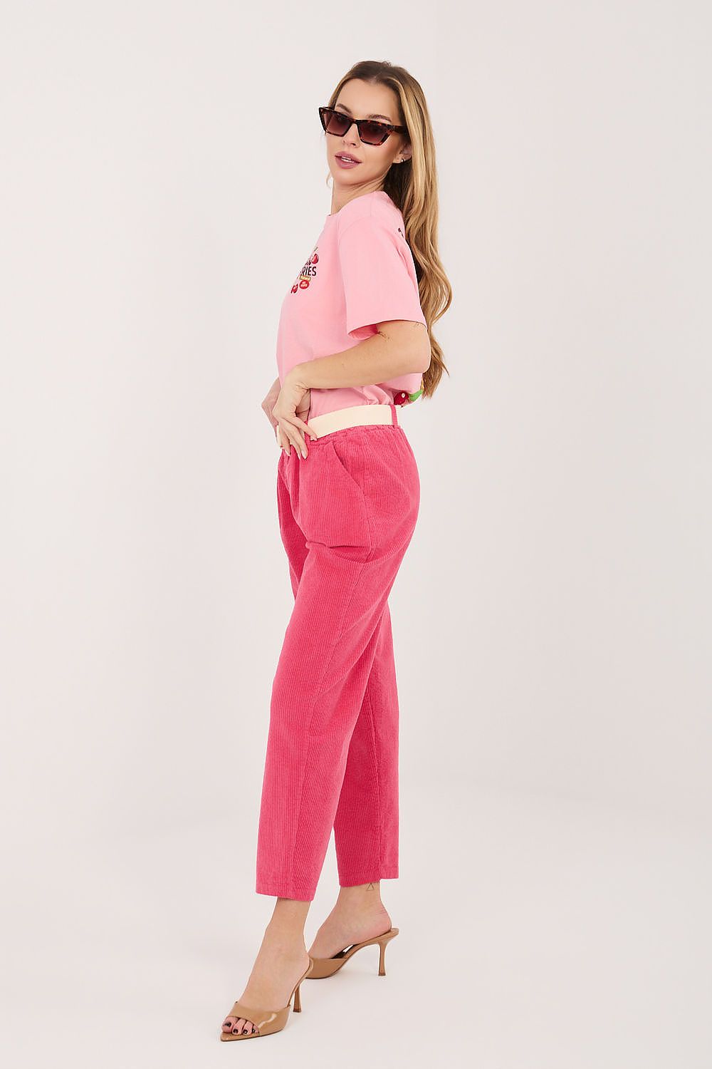  Pantaloni din catifea model 226483 Italy Moda 