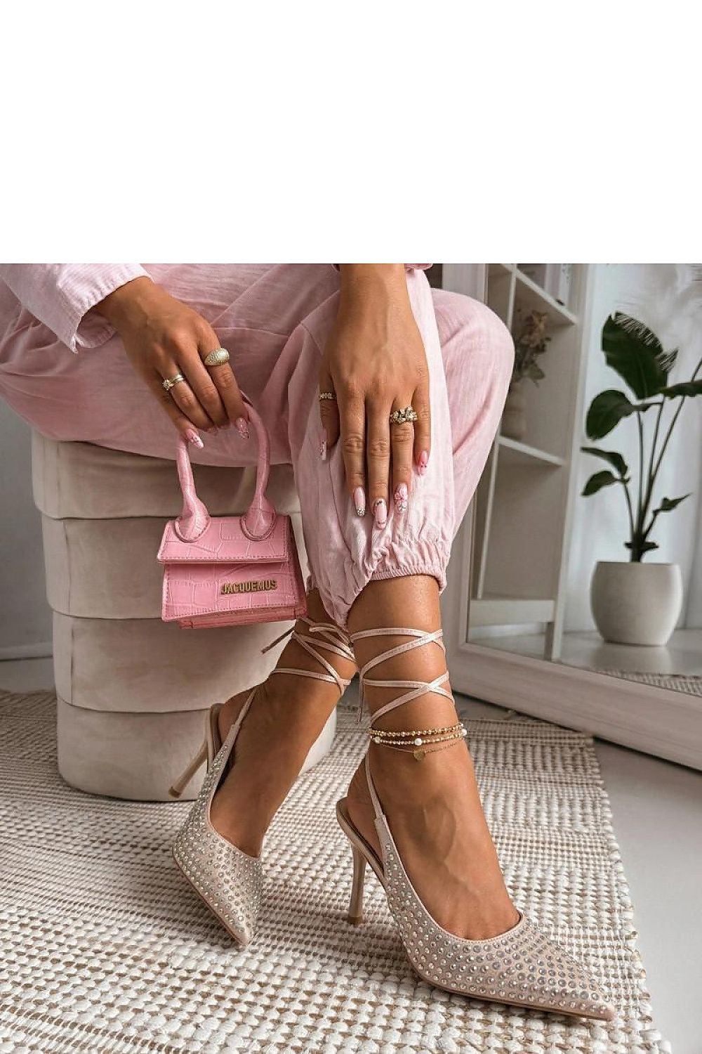  Pantofi cu toc cu şiret model 227283 Solea 