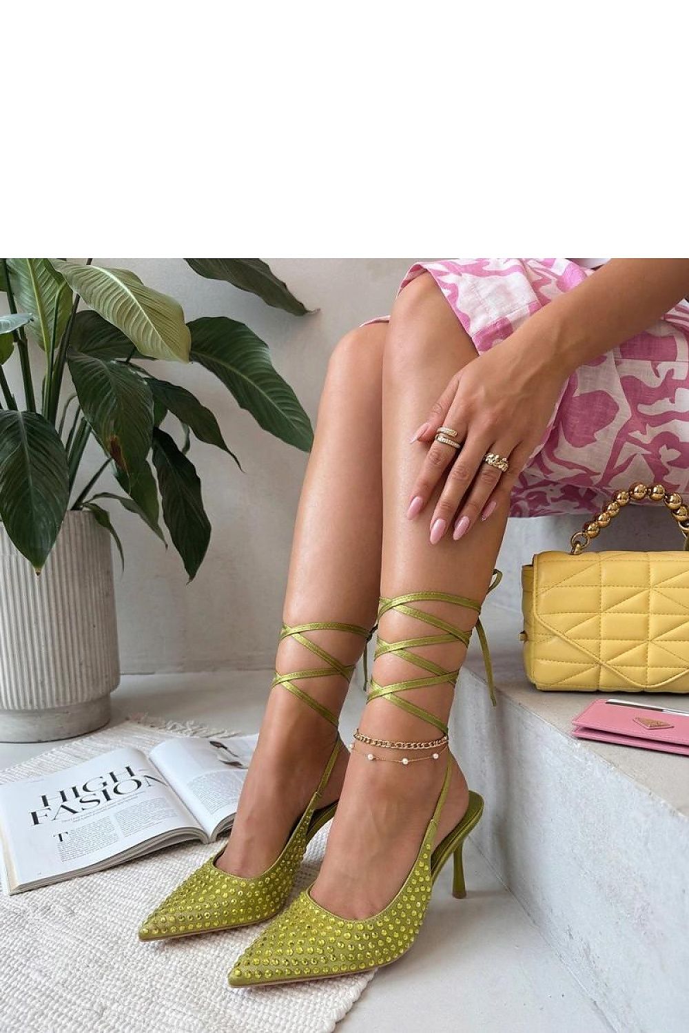 Pantofi cu toc cu şiret model 227286 Solea 