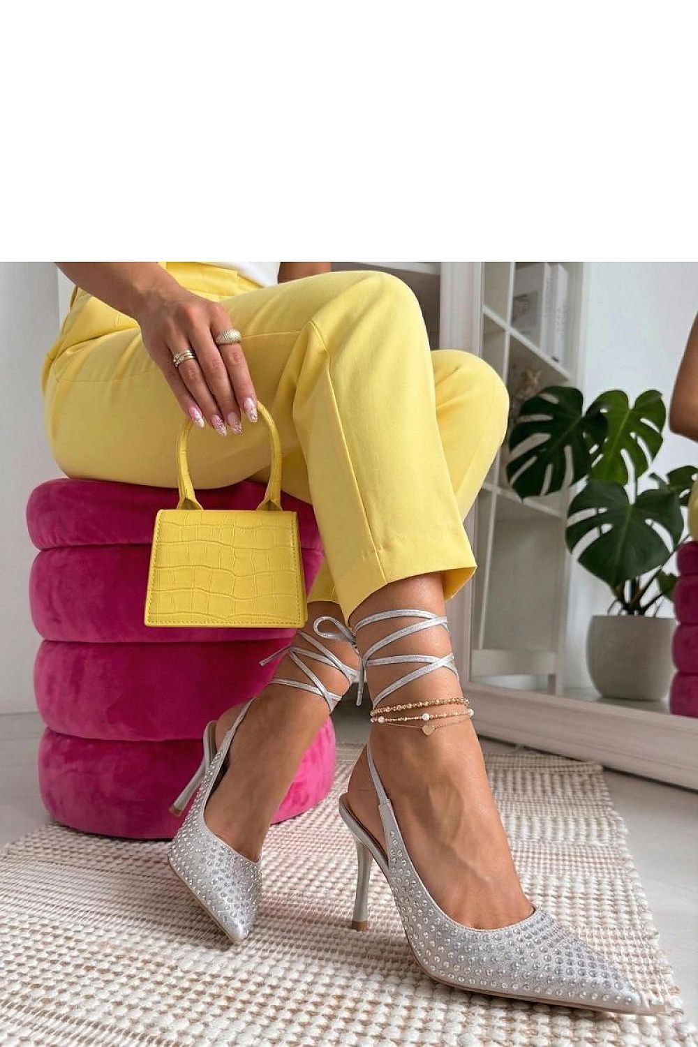  Pantofi cu toc cu şiret model 227287 Solea 