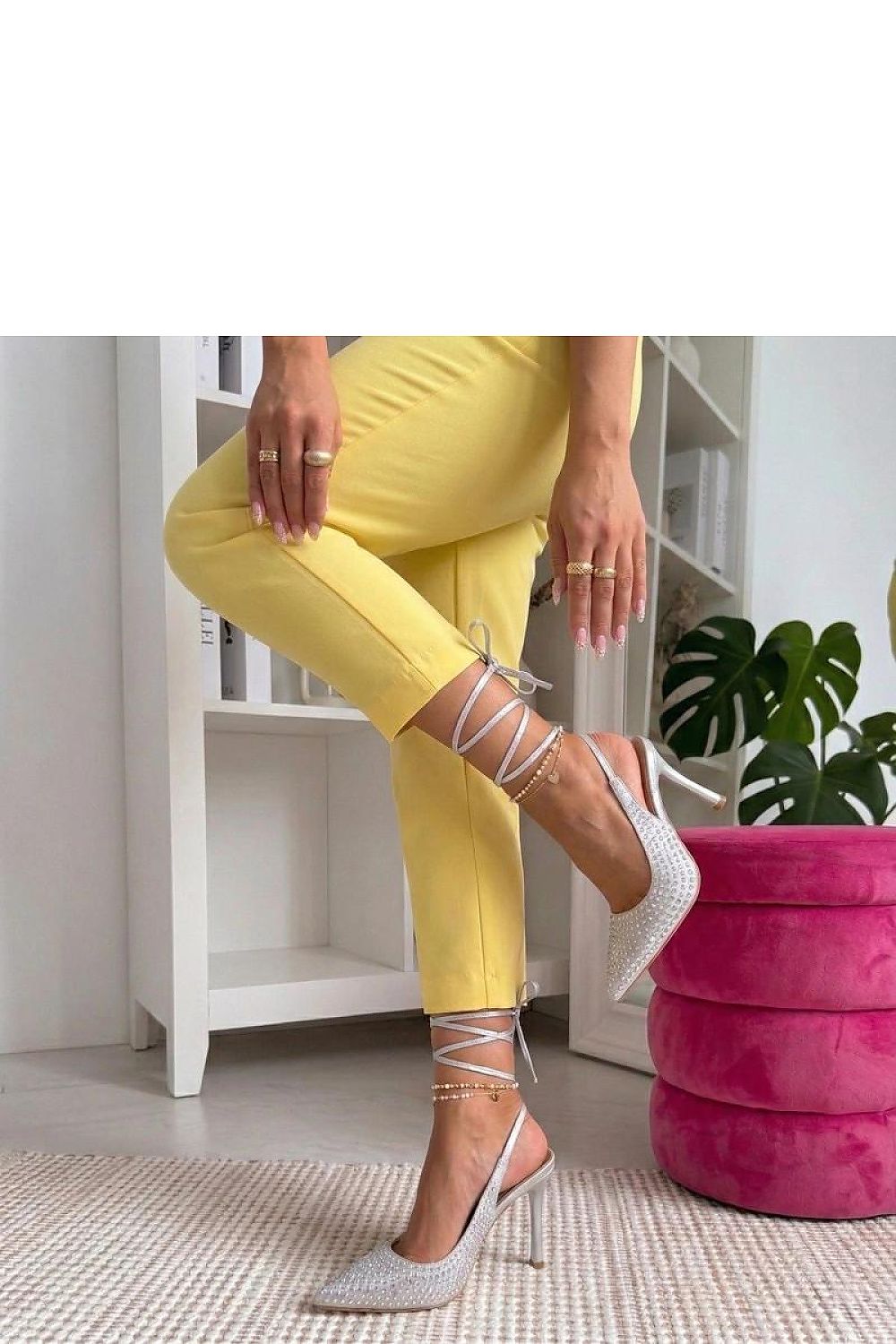  Pantofi cu toc cu şiret model 227287 Solea 
