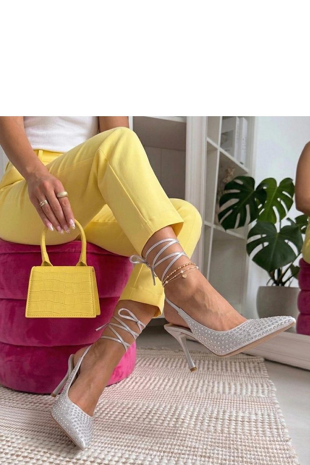  Pantofi cu toc cu şiret model 227287 Solea 