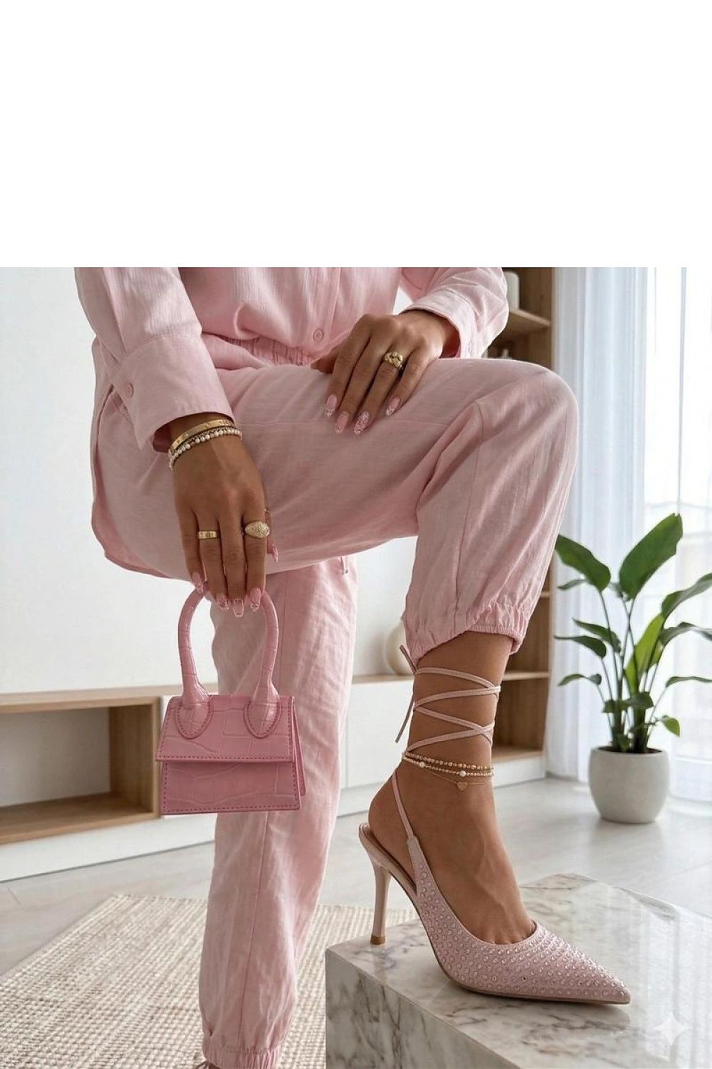  Pantofi cu toc cu şiret model 227288 Solea 