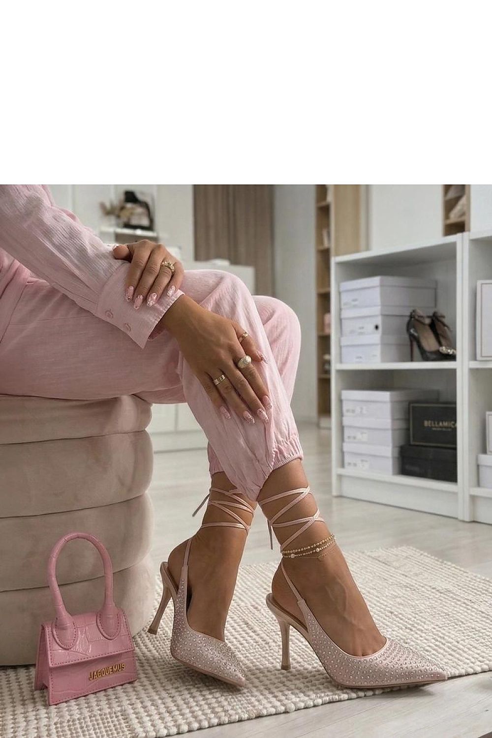  Pantofi cu toc cu şiret model 227288 Solea 