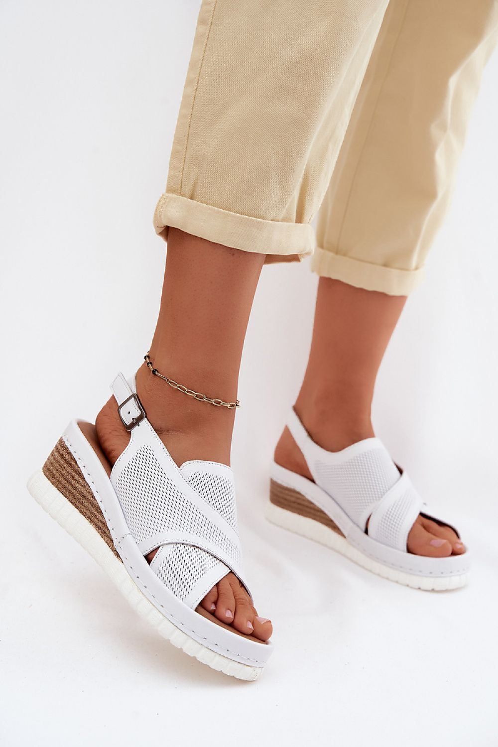  Sandale cu talpă tip pană model 227896 Step in style 