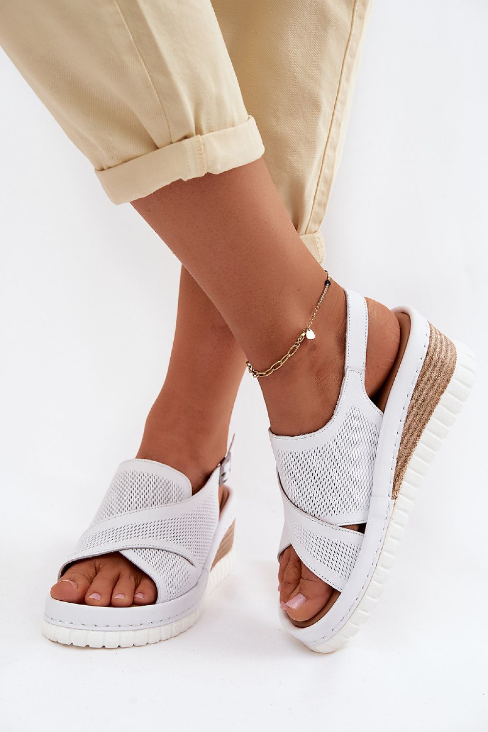  Sandale cu talpă tip pană model 227896 Step in style 