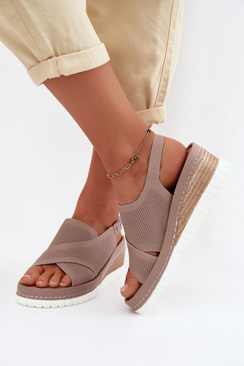 Sandale cu talpă tip pană model 227897 Step in style 
